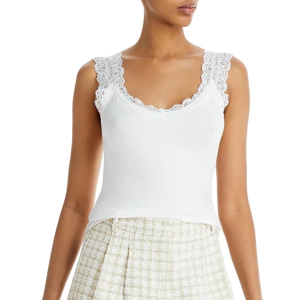 AQUA  Women Lace Trim Pullover Tank Top